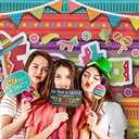 Fiesta Theme Photography Backdrop & Studio Props Kit, Cinco De Mayo Party Decorations, Mexican Photo Booth Background for Pictures, Summer Pool Mexicana Birthday Party Supplies