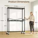 HYSEYY Rolling Clothes Rack Heavy Duty Clothing Rack for Hanging Clothes