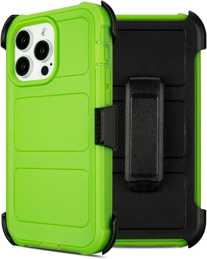 Saiboro for iPhone 15 Pro Max Defender Case,Defender Shockproof Heavy Duty Rugged with Kickstand,2 Layers of Sturdy,for Protective iPhone 15 Max Case Defender(Green)