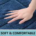Buganda Bathroom Rugs, 24" x 20", Soft and Absorbent Microfiber Bath Rugs, Non-Slip Shaggy Shower Carpet, Machine Wash Dry Bath Mats for Bathroom Floor, Tub and Shower, Navy