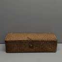 Sumnacon Extended Seagrass Storage Basket with Lid 3-Section Wicker Storage Basket,Small Woven Shelf Basket for Toiletries Tampon Storage,Seagrass Basket for Shelf Bathroom Toilet Counter,Coffee (Large)