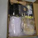 452 Pcs 60th Birthday Party Decoration Supplies Black and Gold 60th Birthday Paper Plates and Napkins Cups Tablecloth Cutlery Straws Disposable Tableware for Cheers to 60 Years Anniversary