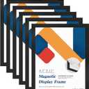 Relx 6 Pcs 8.5 x 11'' Self-Adhesive Magnetic Wall Signs Holder Magnetic Picture Frame Document Holder Wall & Window Adhesive Frames for Office Home Store Restaurant
