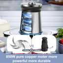 BUMET 16 cup glass bowl 850W Electric Food Processor,LED timer. 3-Tiered 6 Cutting Edges blade for mincing, chopping,Ideal as meat grinder,fresh vegetables chopper,pet food process in kitchen.