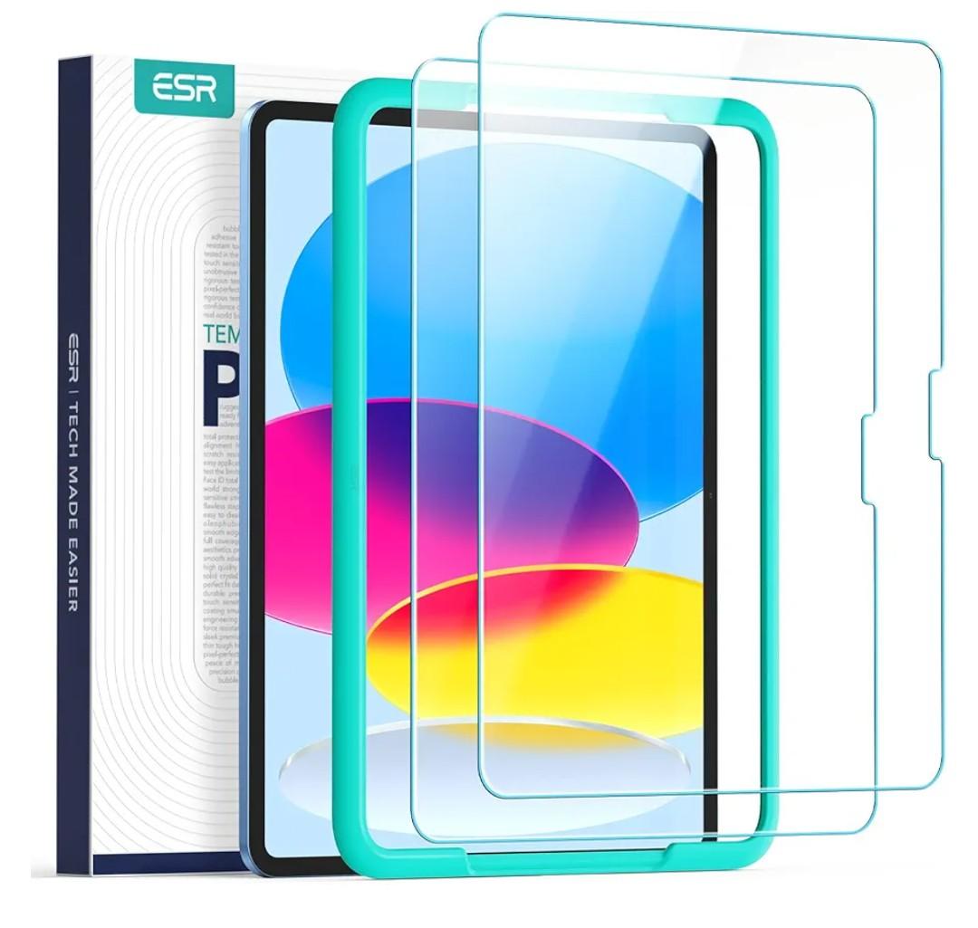 ESR 2 Pack Screen Protector for iPad A16 11th/10th Generation (11 Inch/10.9, 2025/2022), 9H Tempered Glass Film Guard with Alignment Frame, Anti-Scratch, Bubble Free, HD Clarity, Apple Pencil Support