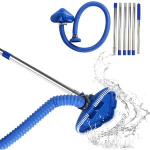 Pool Vacuum Cleaner for Above Ground and In Ground Pools,Flexible Hose with Extension Rods, Extendable Cleaning Tool (Blue)