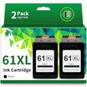 TEINO 61XL 61 Black Ink Cartridge Replacement for HP Ink 61 61XL Ink Cartridges for HP Printers Envy 4500 5530 4502 5535 OfficeJet 4630 4635 4632 DeskJet 2540 1010 3050a 2542 3510 (2 Black)