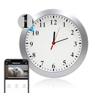 KDNRHE WiFi Hidden Spy Camera Wall Clock, 1080P Indoor Nanny Cam with Motion Detection, Remote Viewing for Home Security