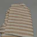 jinchan Tab Top Linen Kitchen Curtains 24 Inches Striped Tier Curtains Farmhouse Modern Cafe Style Small Window Treatments Airy Light Filtering Rod Pocket for Living Room Bathroom 2 Panels Tan