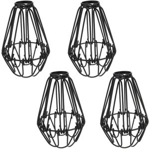 SOLUSTRE 4 Pcs Iron Wire lampshade lamp Guard for Ceiling Fan Hanging Metal Wire lamp Shade Metal Wire Cage Vintage Lamp Guard Vintage Industrial Light Bulb Cage Industrial Light