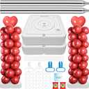 2 Set Balloon Column Stand Kit for Floor with Heavy Duty Base, VETOGETHER Adjustable 7 FT Balloon Tower Kit with Telescopic Design, Updated Balloon Pillar Kit with Metal Poles for Party Decoration