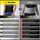 Abdominal Binder for Women & Men Post Surgery Recovery, 9 inch 3 Panel Waist Compression Band, Wrap Support for Bariatric, Belly, Stomach, Postpartum, Hernia, Latex-free, Breathable Fabric. Black L-XL