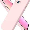 ORNARTO Compatible with iPhone 13 Case 6.1, Slim Liquid Silicone 3 Layers Full Covered Soft Gel Rubber Phone Case Protective Cover 6.1 Inch-Chalk Pink