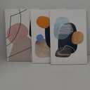 ouiytws Abstract Wall Art Set of 3  Mid Century Modern Geometric Canvas Prints, Minimalist Teal Orange Beige Artwork for Living Room, Bedroom, Office, Bathroom Wall DcorFrame 16x24in