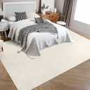 RUGSREAL 8x10 Washable Rug for Living Room Non-Slip Modern Abstract Area Rug Stain Resistant Large Bedroom Rug Contemporary Accent Throw Floor Carpet Solid Rug for Dining Room Home Decor, Cream