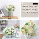 LAWOHO 6 Pack Artificial Flowers Fake Faux Peony Silk Carnations Hydrangea Daisy Realistic Flower Bouquets Arrangements for Wedding Decoration Plastic Floral Table Centerpieces Decor(White)