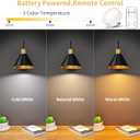 Frideko Rechargeable Wall Sconces Set of Two, 3 Color Dimmable Battery Operated Wall Lights with Remote, Black Wireless Wall Lamp with Timer, Indoor Sconce Lighting for Living Room Bedroom Picture