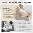 Vekkia 21" Reading Pillow for Sitting Up in Bed, 60 Ergonomic Wedge Back Pillow with Multi-Density Foam for Comfortable Support, XL Side Pockets, Bed Chair for TV, Gaming, Working, Nursing & Recovery