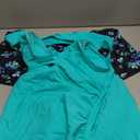 Daci Plus Size Tankini Swimsuit for Women - Two Piece Tummy Control Bathing Suit Tankini Top with Two Pockets Shorts (Aqua and Blue Floral)