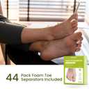 Bukihome 44-Pack Foam Toe Separators Soft & Breathable Toe Spacers for Women & men, Help Align Overlapping Toes, Relieve Friction & Pressure, Ideal for Daily Comfort