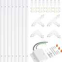 VANoopee 26FT H Track Lighting Rails White, H Type Track Lighting Kit with Floating Canopy Connector, End Caps, Live End Feeds, I T & L Connectors, Compatible with Single Circuit H Style Track System