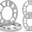 4 Pack Universal Wheel Spacers, 0.39"(10mm) Die Cast Replacement Aluminum Spacer for 4 & 5 Lugs Wheels/Rims, Fits 98 to 120mm Multiple Bolt Pattern, 4x100, 4x108, 4x110, 5x114.3, 5x4.5, 5x120 (Silver)