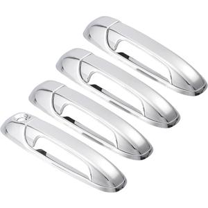 X AUTOHAUX 4pcs Chrome Plated ABS Exterior Side Door Handle Cover Trim for Dodge for Ram 1500 2500 3500 2002-2008 Silver Tone Outer Door Handle Cover Decoration