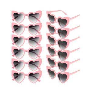 Flutesan 12 Pair Heart Sunglasses Bulk Bachelorette Sunglasses Heart Shaped Eyeglasses Party Favor for Women Summer Holiday