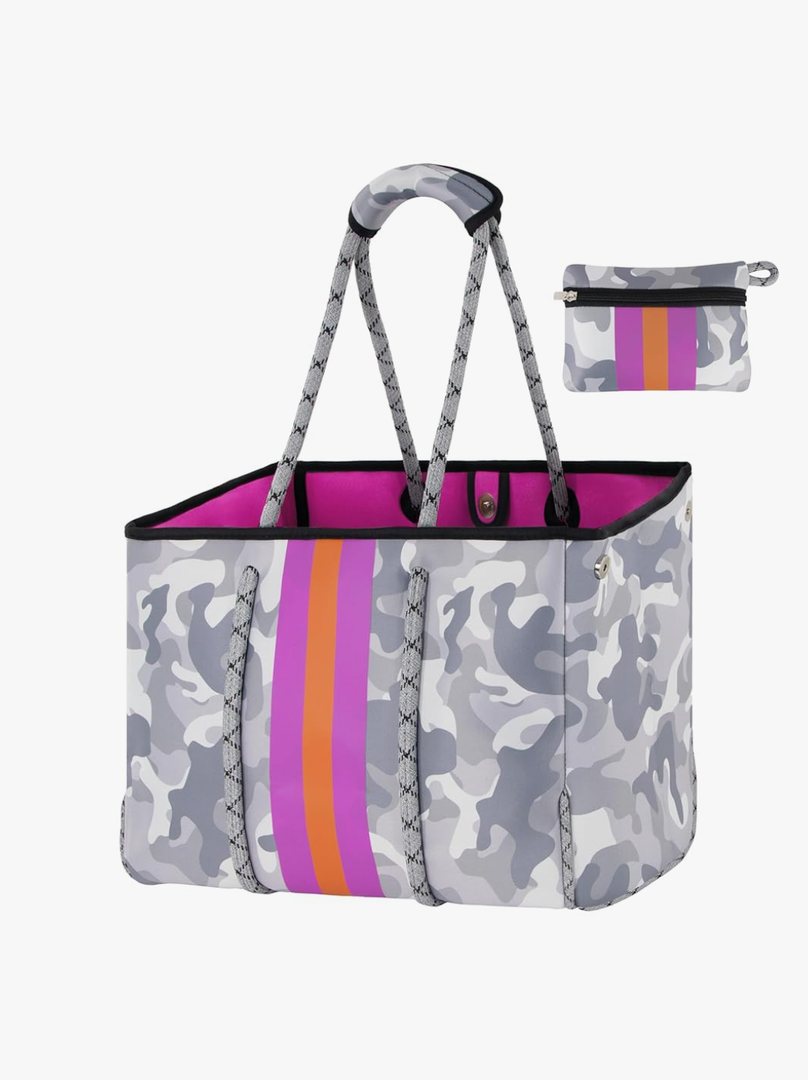 QOGiR Neoprene Multipurpose Beach Bag Tote with Inner Zipper Pocket