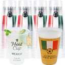 18 oz Host Cup Celebrating World Soccer Tournament Host Mexico, 120-Count Disposable Plastic Party Cups, Flag Themed for Restaurant Catering Concession & Fan Event Decorations, VAMOS MXICO