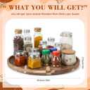20'' Wood Lazy Susan for Countertop Acacia Large Turntable Rotating Serving Tray for Table Top Non Skid Kitchen Tray Revolving Condiment Spice Rack Table Organization Storage, Natural