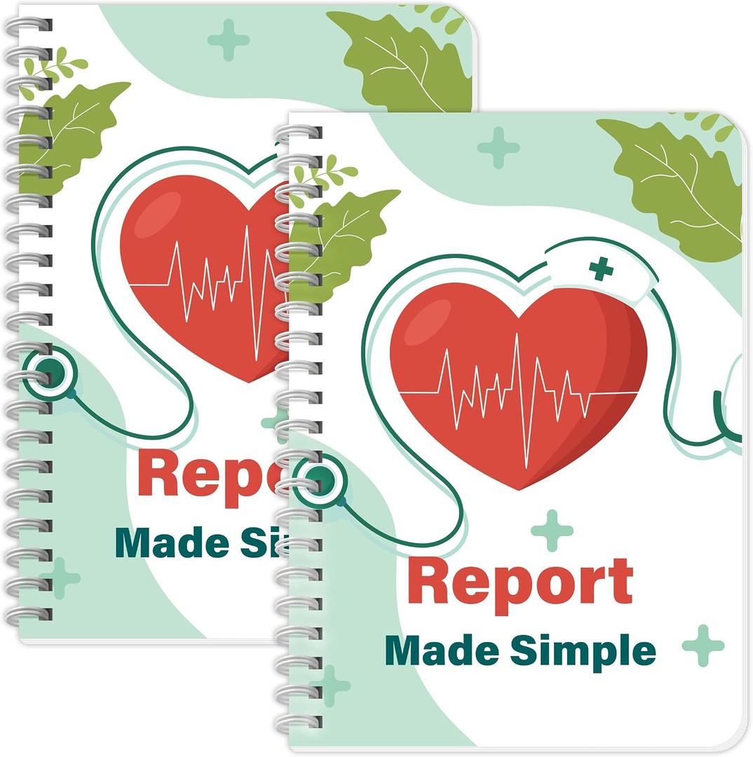 2Pcs Nurse Report Sheet Notebook Nursing Handoff Logbook for Organizing Notes Appreciation Gifts Student Clinical Supplies 8.27 X 5.9inch