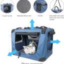 Prutapet Large Cat Carrier 24"x16.5"x16.5" Portable Dog Crate for Small Medium Dogs Collapsible Traveling Pet Crate with Collapsible Bowl
