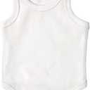 Cute Dog Clothes, Ribbed Tank Top T Shirt for Small, Medium or Large Pets, Breathable & Soft Cotton Blend (White, L)