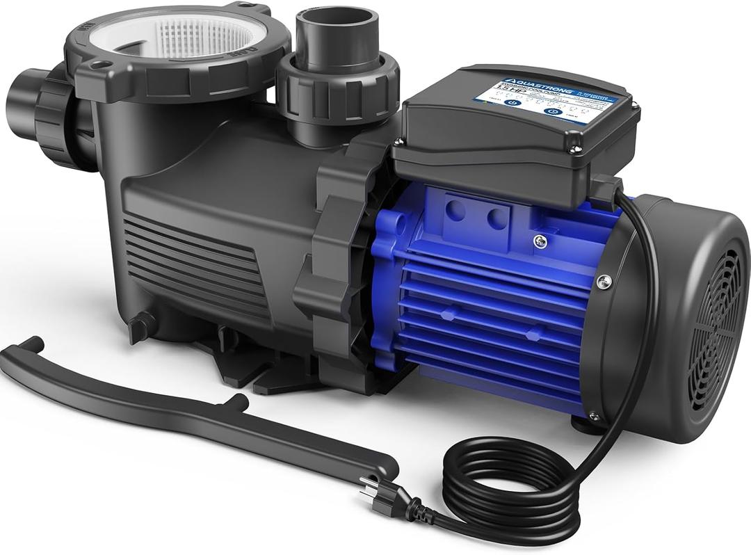 AQUASTRONG In/Above Ground Pool Pump, High Flow (with Timer, 1.5HP, 8100 GPH, 115V) (with Timer+115V, 1.5hp)