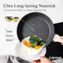 CAROTE Non Stick Frying Pan Skillet, Omelet Pan, Healthy Non Toxic Granite Chef Pan, Induction Compatible Egg Frying Pan with Heat-Resistant Handle, PFOA-Free,Black, 10"