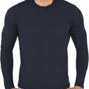 90 Degree By Reflex Men’s Dry Fit Soft Crew Neck Long Sleeve Shirt Fitted Top, Small