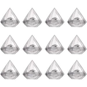 Toyvian Diamond Shaped Candy Box 7X7X7 Inch Plastic Holder for Party Favor Wedding Home Kitchen Sweet Storage Container Set