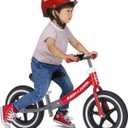 Radio Flyer Air Ride Balance Bike, Red, for Kids Ages 1.5-5, Pedal Free for Quick Learning, Rubber Air Tires, Adjustable Seat, Foot Rest, Ringing Bell, Kid & Toddler Balance Bikes 