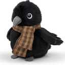 Bird Stuffed Animal Cute Crow Plush Bag Pendant Simulation Black Crows Stuffed Animals with Shawls Cute Little Bird Plushie Gift for Kids & Friends Crow