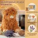 SuzziPals Heatable Coolable Weighted Highland Cow Stuffed Animals Plushie, Microwavable Heating Pad for Period Cramps & Pain, Lavender Scented Cow Plush Toys for Stress, Highland Cow Gifts for Women