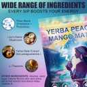 40 Servings (14.1oz) Yerba Mate Instant Tea Powder, 3-in-1 Peach Mango Flavored Low Sugar Super Drink to Support Energy & Focus with Prebiotics and Probiotics (EXP 08/24/27)