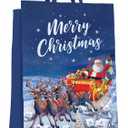 M-sorflly Christmas Gift Bags 9pcs, Reusable Xmas Tote Bags with Handle for Presents, Gifts, Shopping, Party Supplies, Medium Size Wrap Gift Bags Christmas | 3 Colors & Patterns