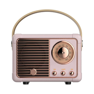 Baolira Retro Bluetooth Speaker, Portable Wireless Speaker with Crystal Clear Stereo Sound Rich Bass, Best Birthday Gifts Ideas for Women Teenage (Pink)