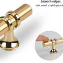 Haliwu 10 Pack Gold Cabinet Handles, Brushed Brass Cabinet Pulls Kitchen Handles Barrel Champagne Gold Pull Kitchen Hardware, 4 inch Hole to Hole Center