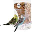 Amazon.com : IBWell No Mess Automatic Bird Feeder for Cage - Parrot Feeder Inside Cage With Clear Perch and Acrylic Seed Food Container : Pet Supplies