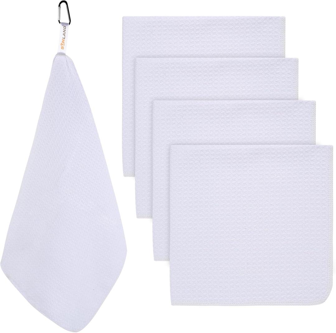 SUNLAND Microfiber Sports Workout Towels Fast Drying Fitness Sweat Towels for Men & Women Lightweight Multi-Purpose Gym Exercise Towel (16x16inch, White)