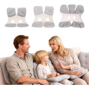 3 PCS Ergonomic Back and Lumbar Support Pillow for Office Chair, Legless Floor Seat with Back Support and Detachable Cushion, Office Chair Posture Corrector for Family Sets