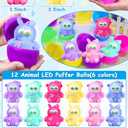 3 x 12Pack 4" Easter Eggs Prefilled Bunny Monkey LED Puffer Balls Easter Egg Fillers, Light Up Squeeze Sensory Ball Fidget Toys Easter Eggs Hunts Party Favors, Easter Basket Stuffers Teens enns Boys Girls