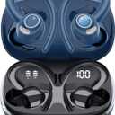 Wireless Earbuds, Bluetooth 5.4 Headphones Sport, Over Ear Buds with ENC Noise Cancelling Mic, 48H, Wireless Earphone with Earhooks, Stereo Deep Bass, IP7 Waterproof Ear Bud for Workout Running, Blue